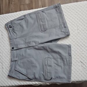 Wrangler Rugged Canvas Cargo Shorts Hiking Camping Casual Gray Men's 36